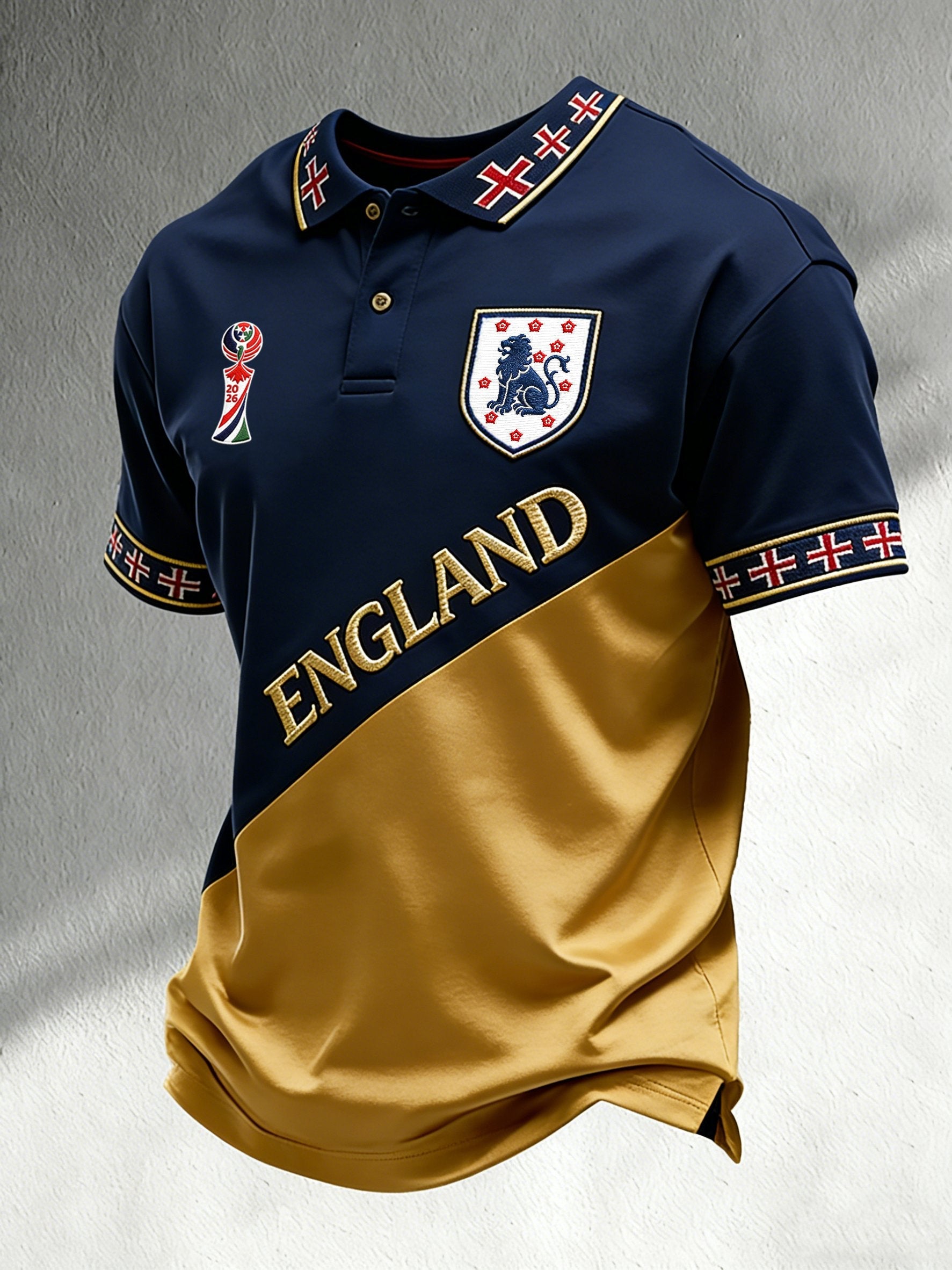 Men's England Football Print Casual Polo