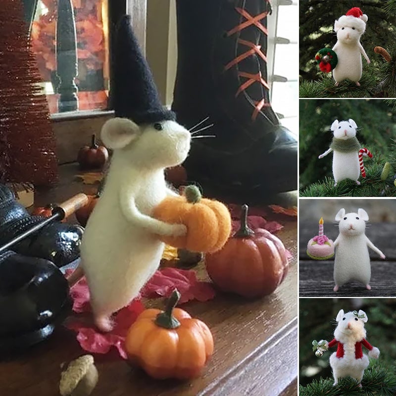 ⏰LAST DAY -49% OFF🔥Handmade Halloween Mouse With A Pumpkin