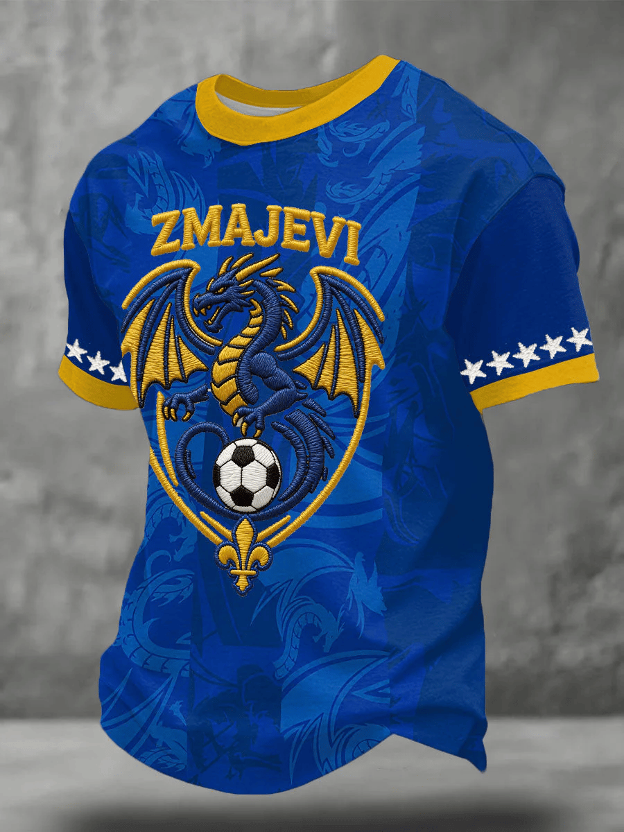 Men's Football Print Casual T-Shirt
