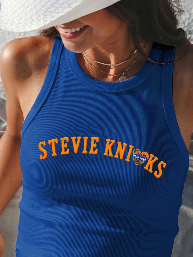 Retro New York Basketball Stevie Print Tops Tank