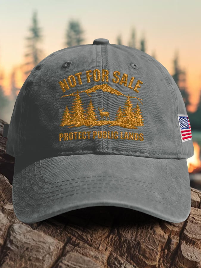 Retro Resist  Not For Sale Protect Public Lands Print Baseball Cap