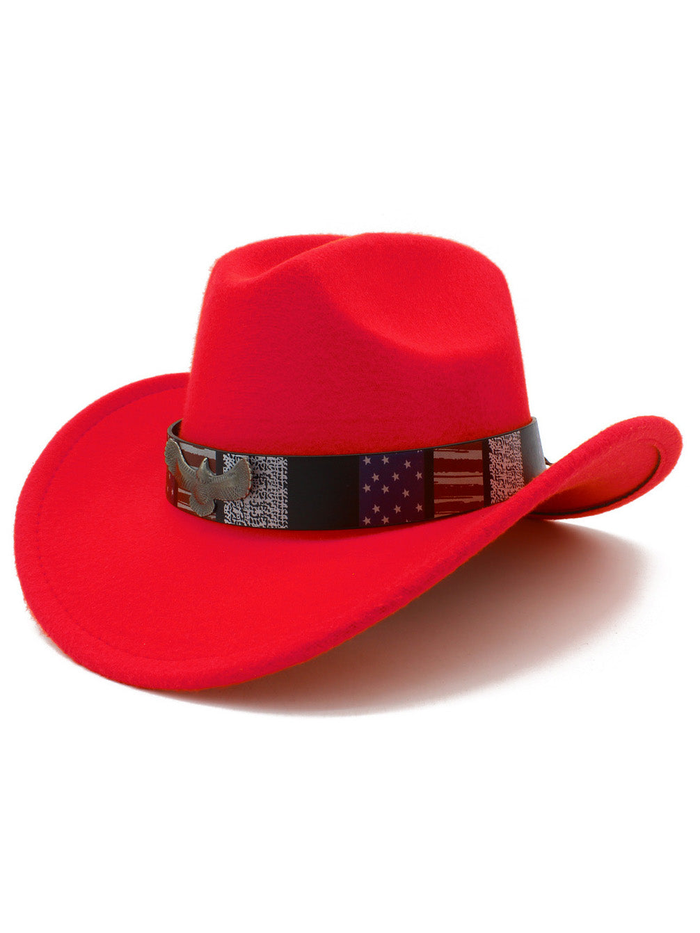 Men's American Flag Eagle Independence Day Wide Brim Cowboy Hat