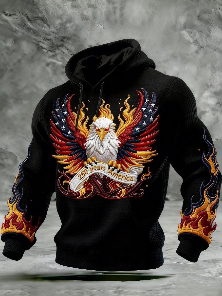 Men's Casual American 250th Anniversary Print Sweatshirt