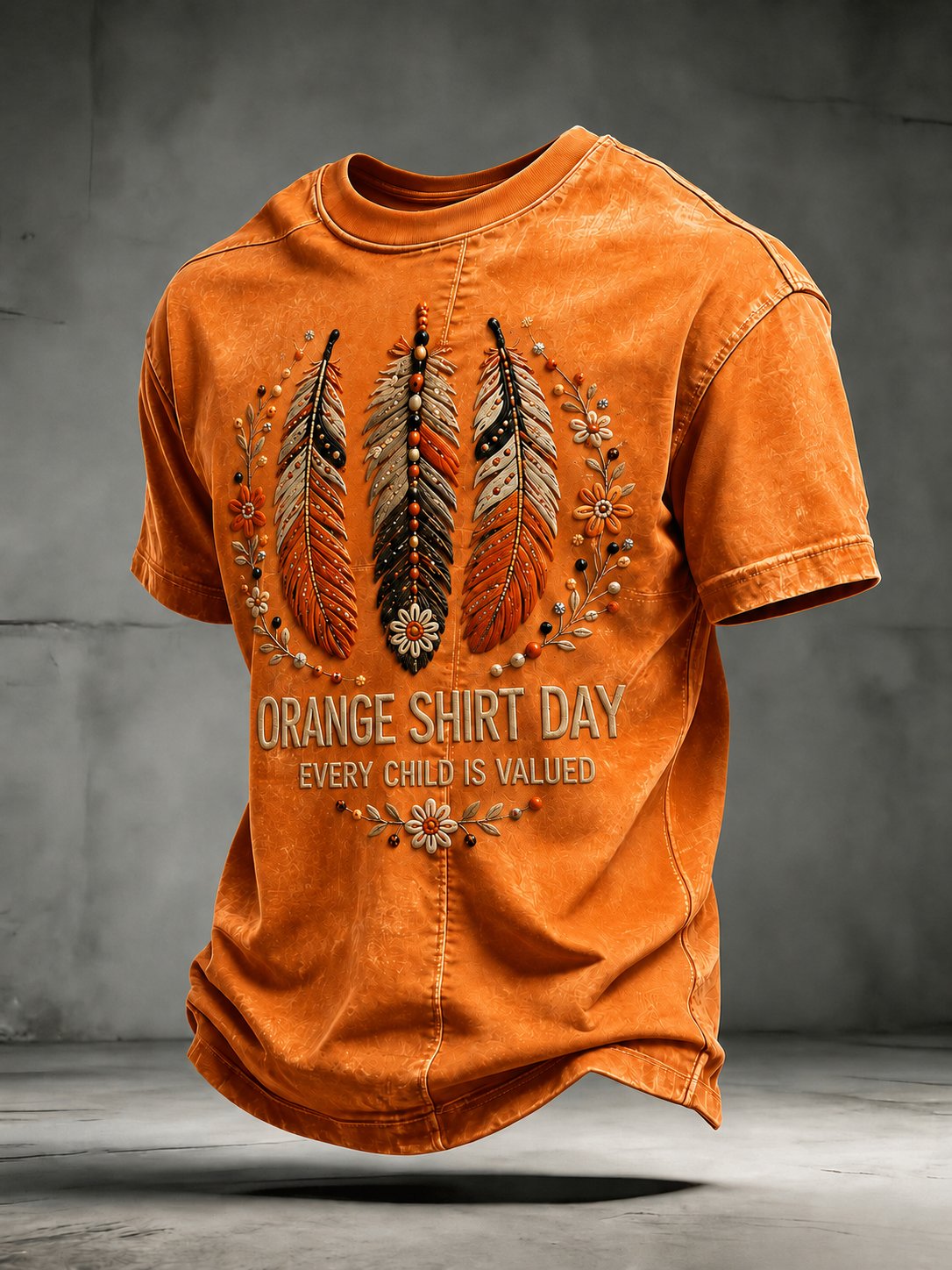 Men's Orange Shirt Day Print T‐Shirt