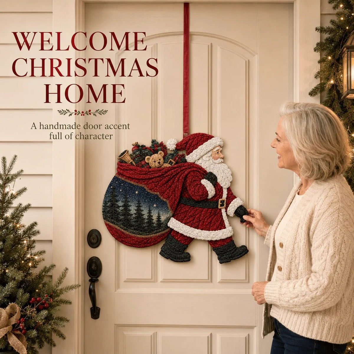 🎉🔥Limited Time 50% OFF - 🧵 Christmas Fabric Art Door Hanging Craft Kit