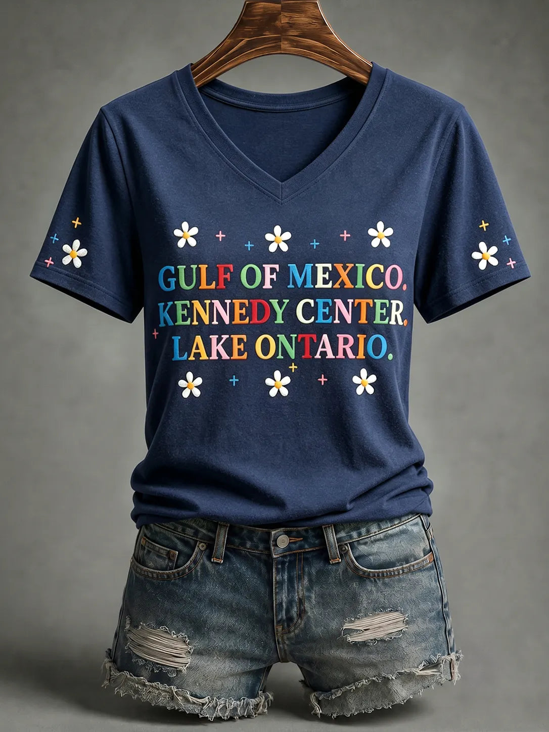 Women's Fdt Gulf Of Mexico Kennedy Center Lake Ontario V-neck T-shirt