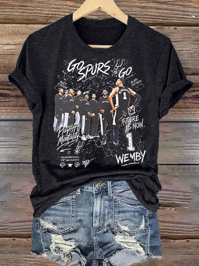 Women's  WEMBY Print Round Neck T-shirt