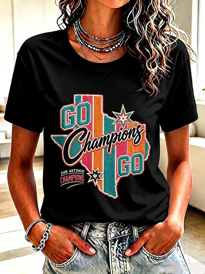 Women's Casual Basketball Crew-Neck T-Shirt