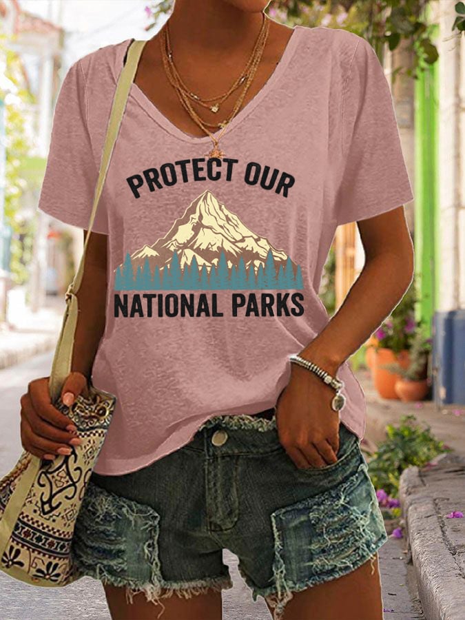 Women's Fashion Casual National Park Protection T-Shirt