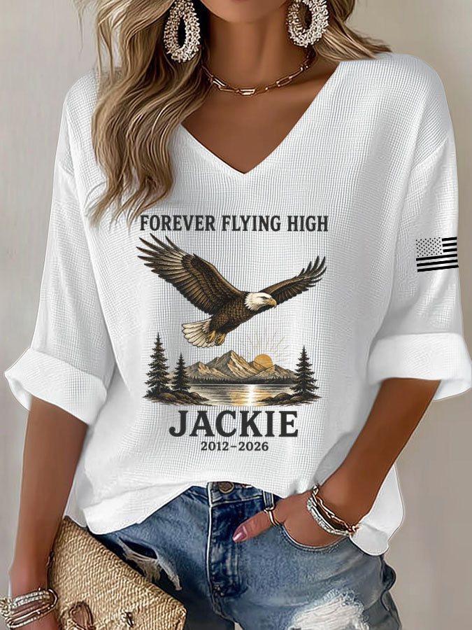 Women's Forever Flying High Print Waffle Top