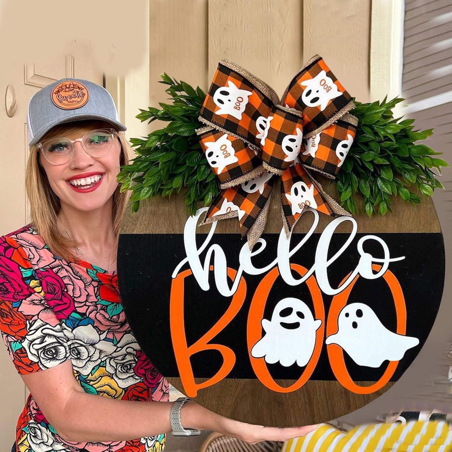 🎃Handmade Wooden Halloween Front Door Decor👻