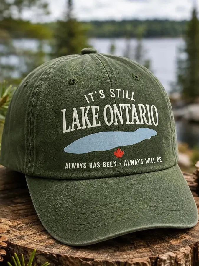 It's Still Lake Ontario Maple Leaf Lake Print Baseball Cap