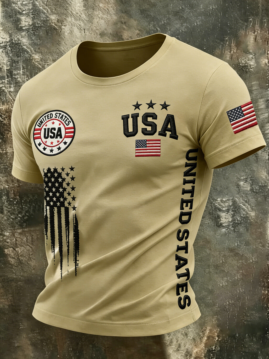 Men's United States USA Flag Art Print T-Shirt
