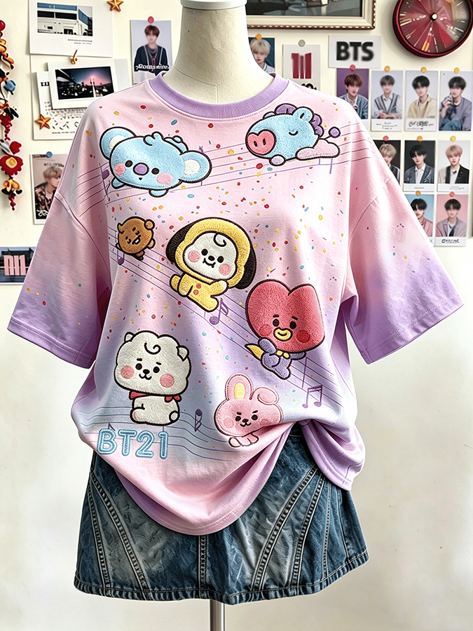 🔥Buy 3 Get 15% Off🔥Arirang Music Lovers Design Round Neck Mid-Sleeve Comfortable T-Shirt