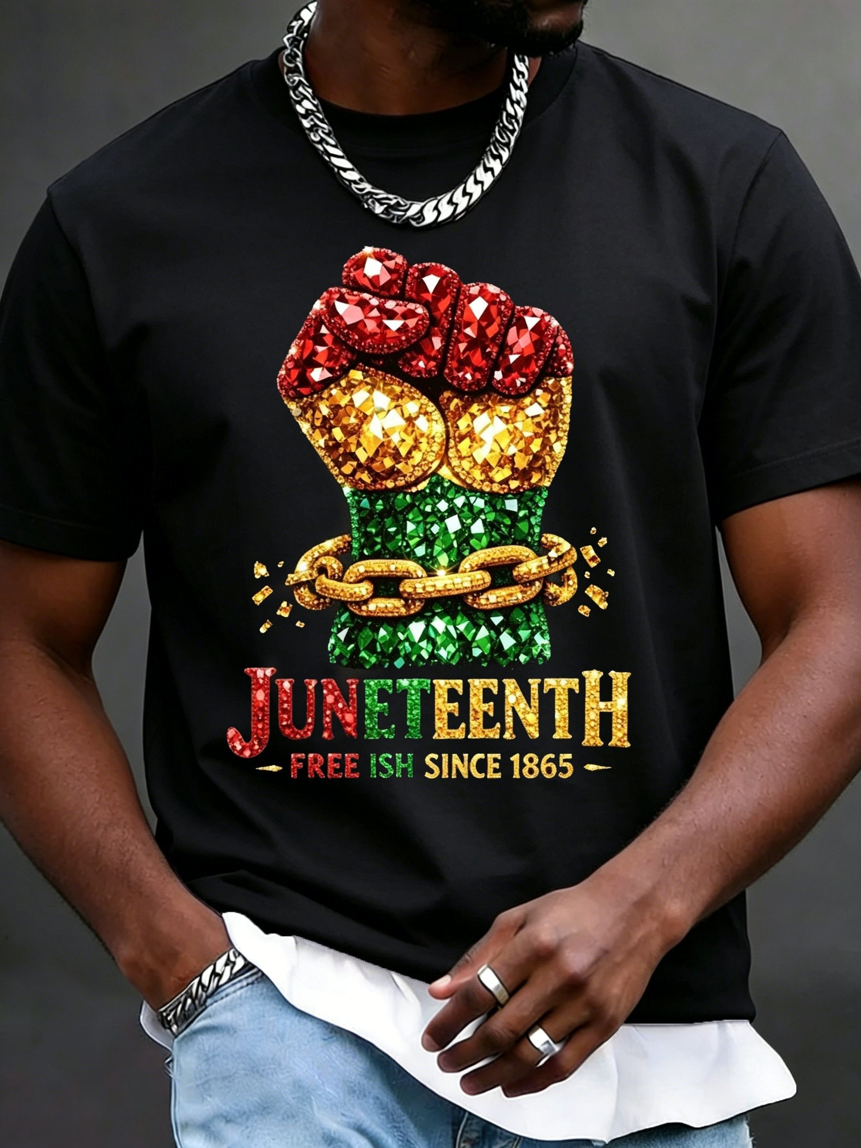 Men's Vintage Juneteenth Printed Casual Top