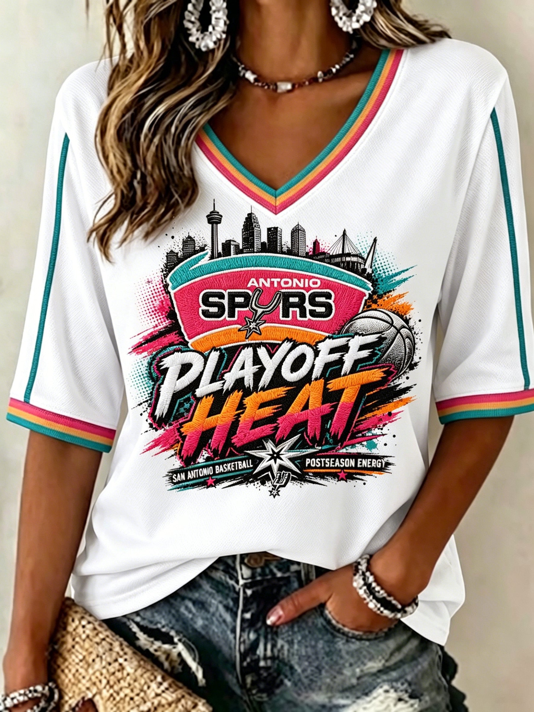 Classic Basketball Fan Graphic Short-Sleeved Shirt