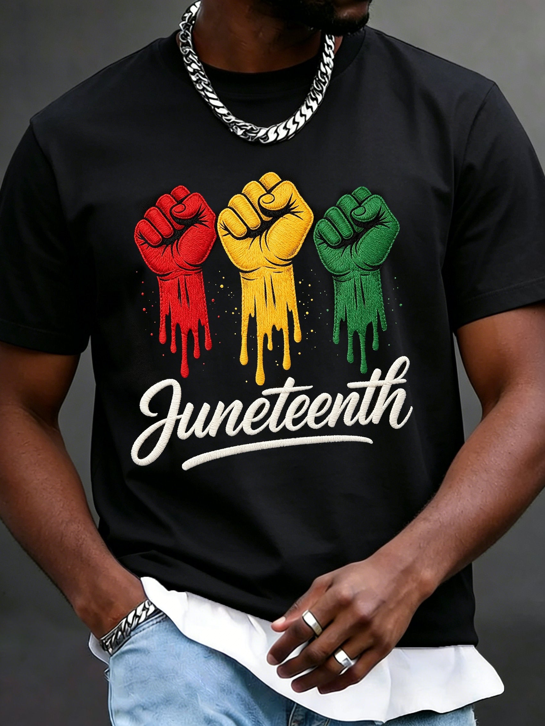Men's Vintage Juneteenth Printed Casual Top