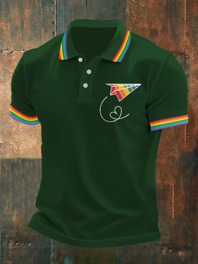 Men's Gay Pride Print  Polo Shirt