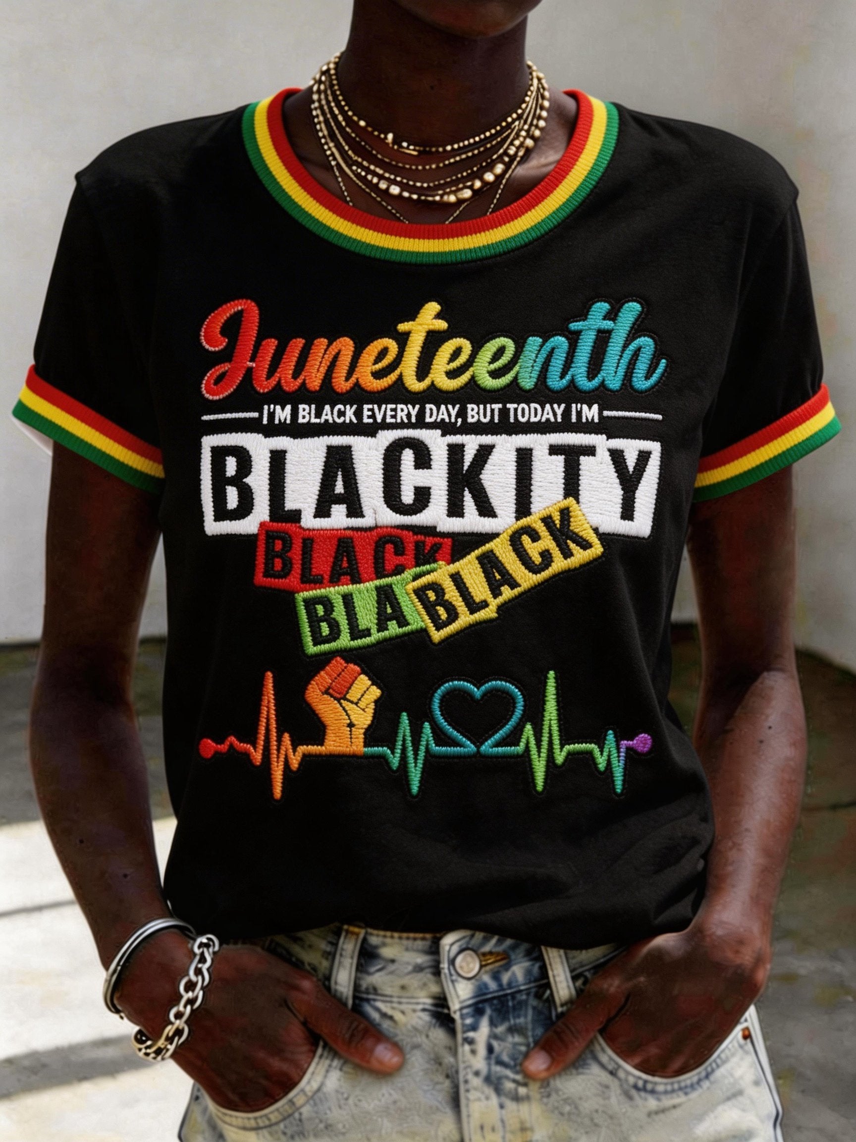 Retro Juneteenth Print T-Shirt