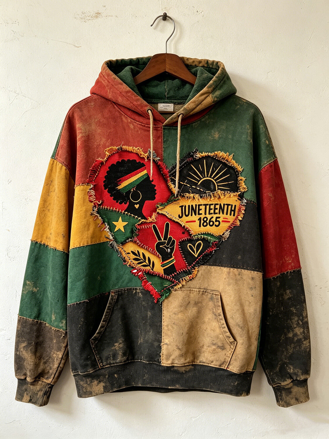 Women's Retro Juneteenth 1865 Art Print Casual Hoodie