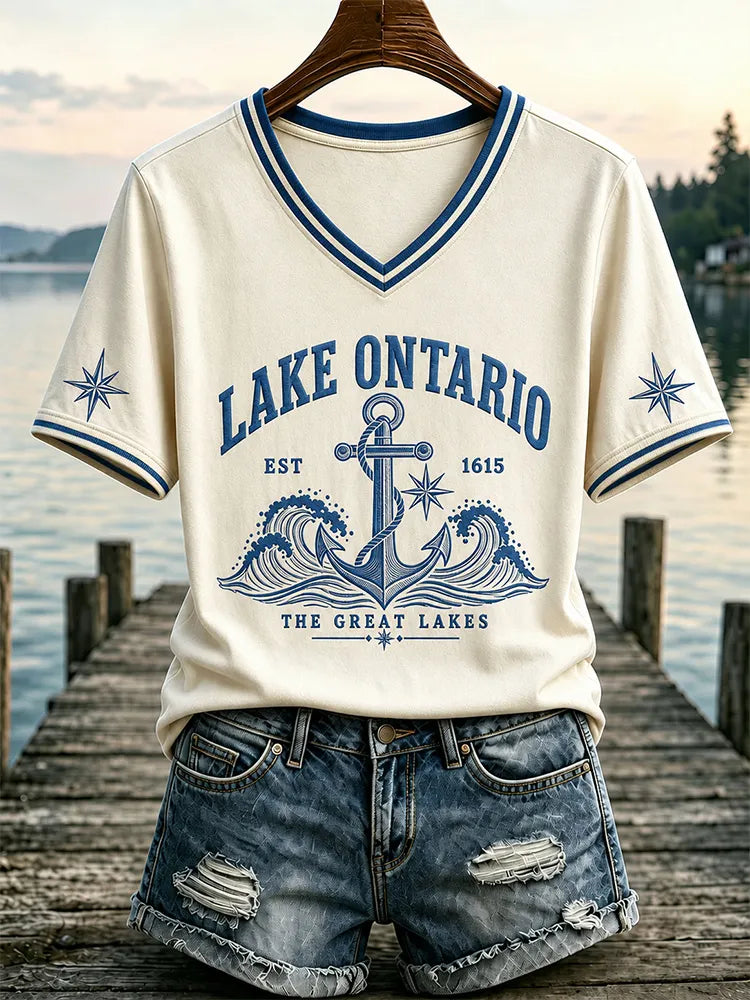 Women's Lake Ontario Always And Forever V-neck Tee