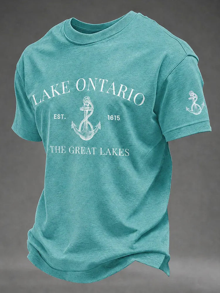 Men's Lake Ontario Printed Casual T-shirt
