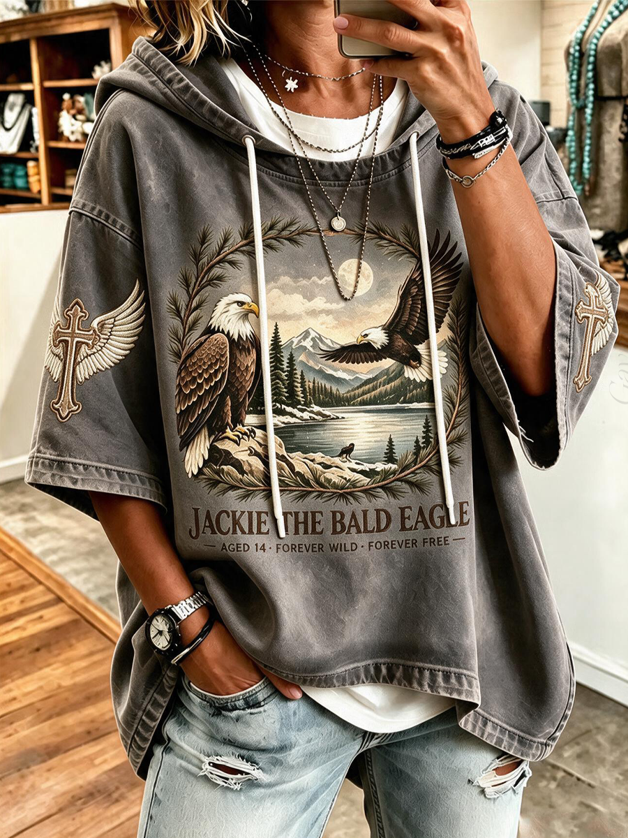 Women'S Jackie The Eagle Printed Hoodie