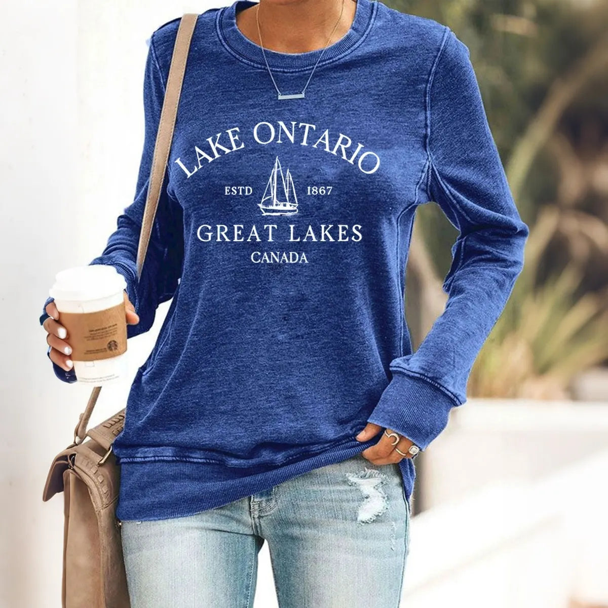Women’s Lake Ontario Printed Casual Sweatshirt