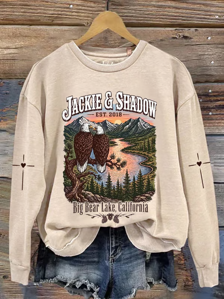 Women'S Jackie & Shadow Print Crew-Neck Sweatshirt