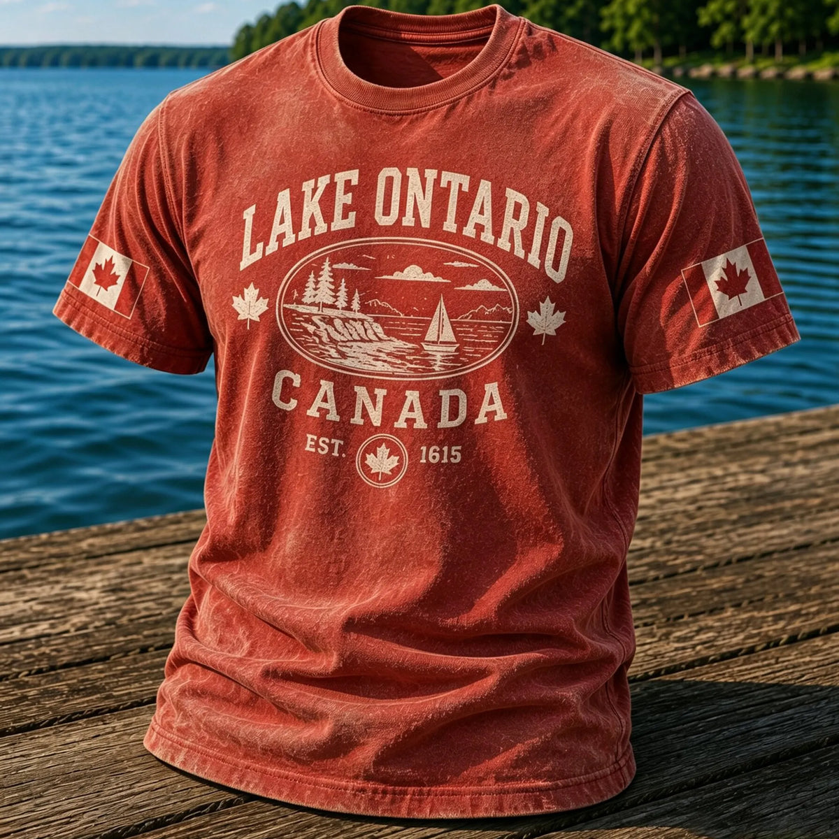 Men's 1615 Ontario Canada Print Casual Short-sleeve T-shirt