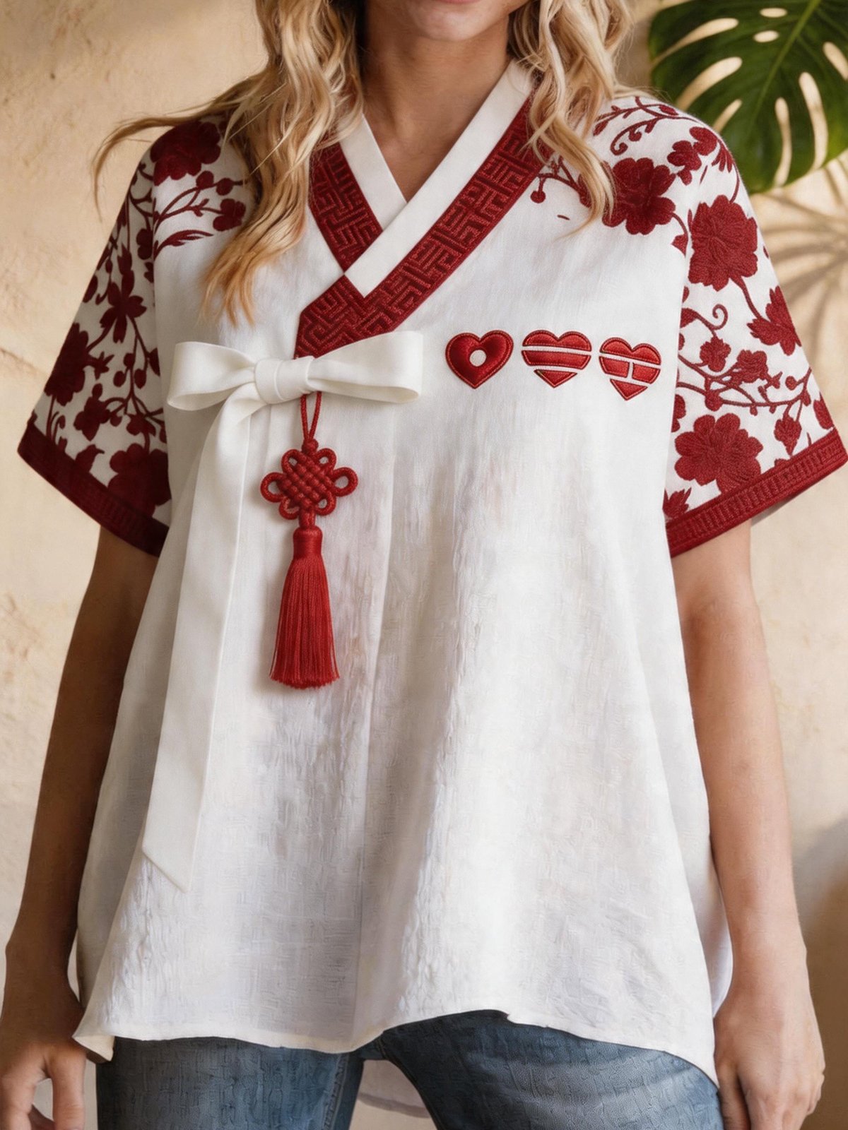 Women Concert-Inspired Jeogori Hanbok Top With Tassel