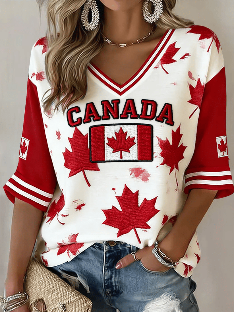 Women's Canada Print Top
