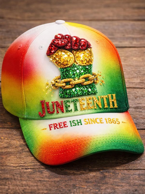 Black Juneteenth Printed Casual Hat