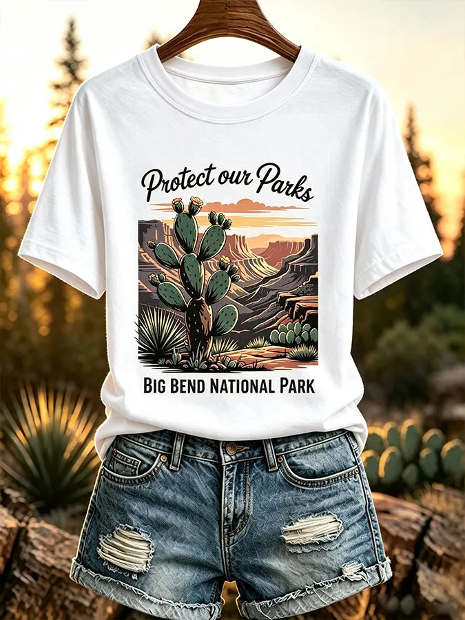 Women's Protect Our National Parks Print Short-Sleeve Top