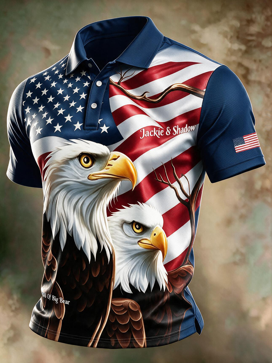 Men'S Jackie & Shadow Print Casual Polo Shirt