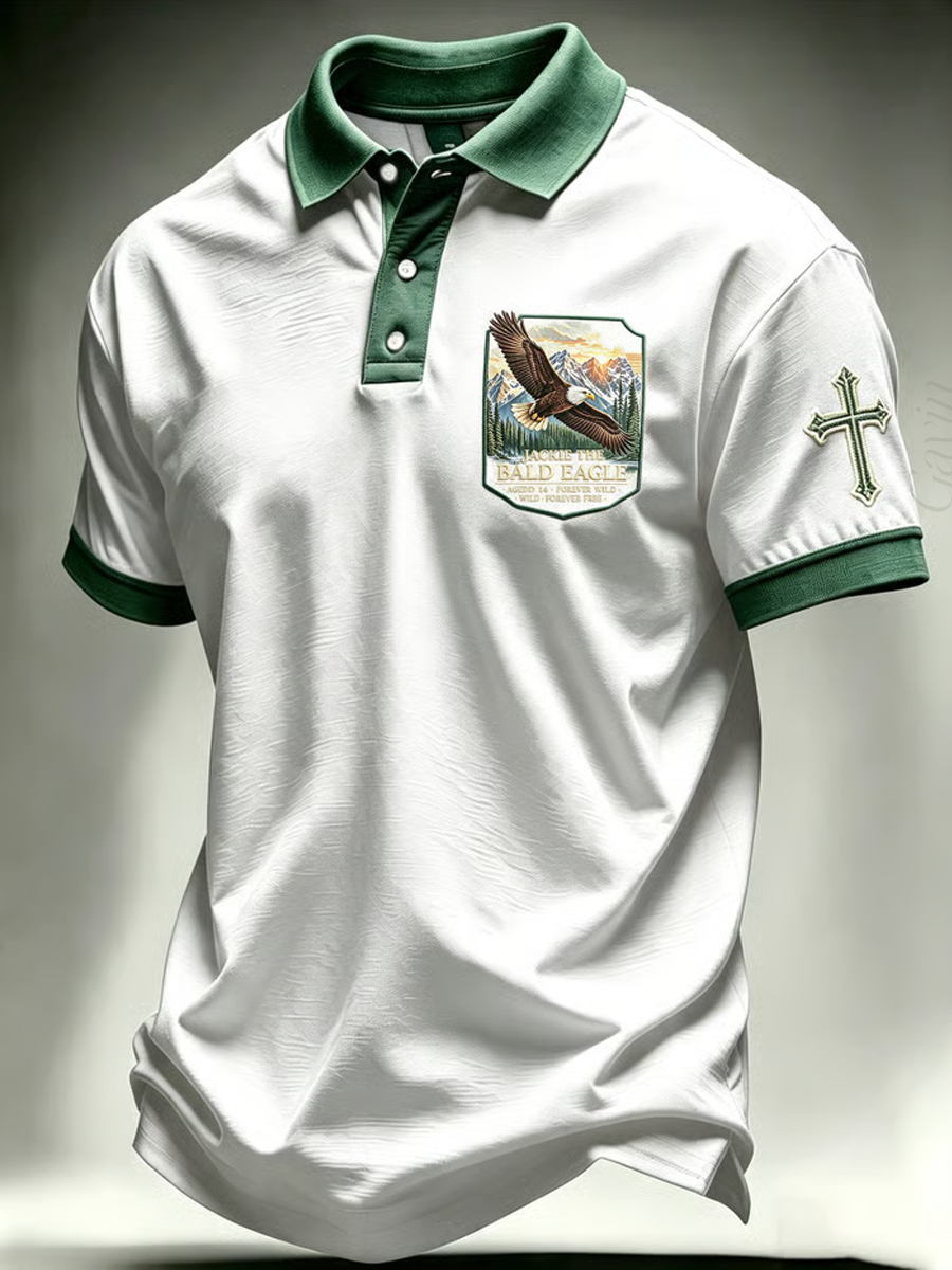 Men'S  Fly Free Jackie Print Casual Polo Shirt