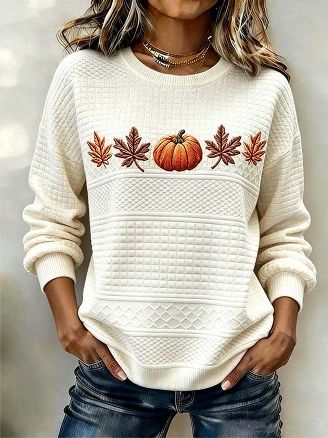 Women'S Casual Pumpkin Print Autumn Top