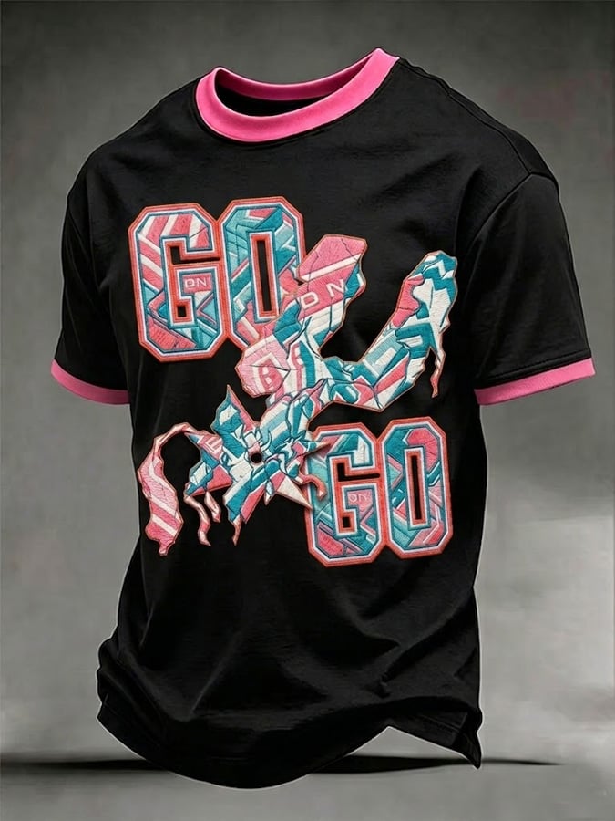 Men's Casual Basketball-Print T-Shirt