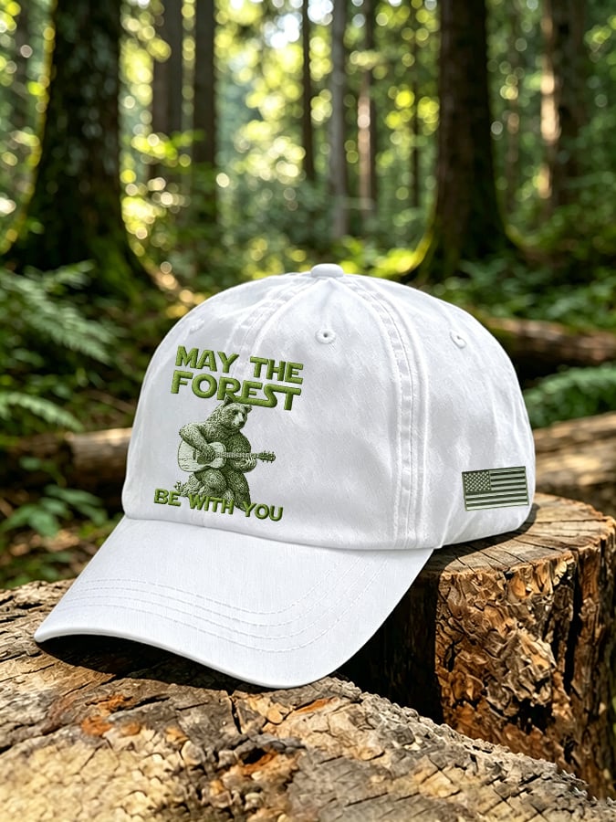 Unisex Vintage May The Forest Be With You Printed Hat