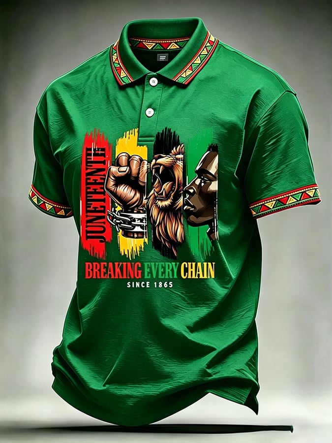 Men's Juneteenth Breaking Every Chain We Rise Printed Casual T-shirt