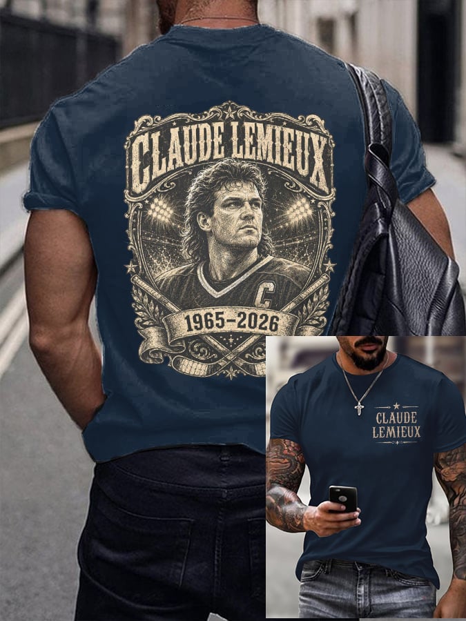 Men's Hockey Heritage Print Round Neck T-shirt