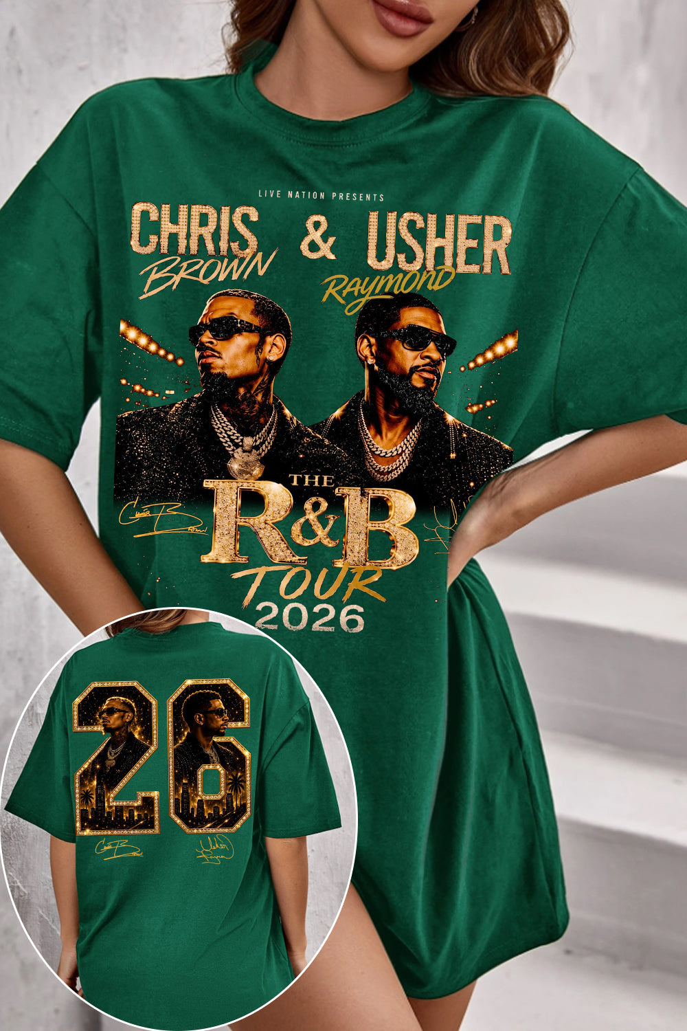Chris Brown Usher R&B Tour Shirt